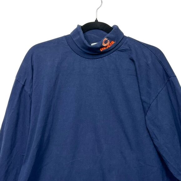 1996 Vtg made in USA Chicago Bears NFL ON FOX Turtle Neck Cotton Blue Size XL - Picture 1 of 12